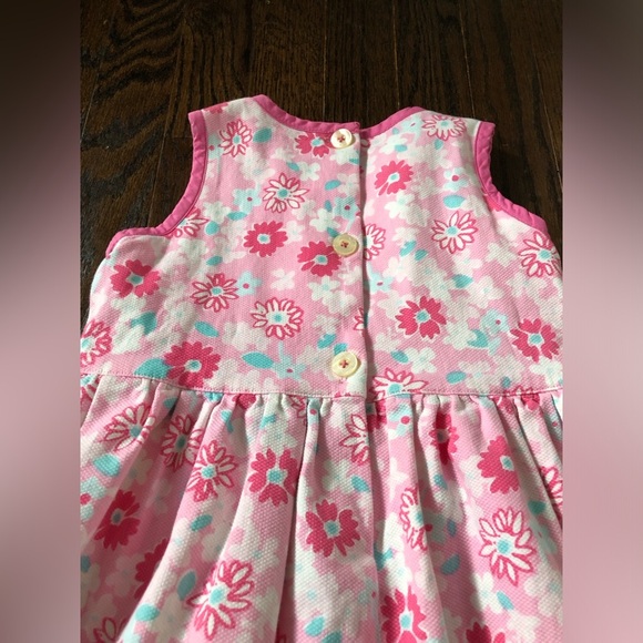 Lilly Pulitzer Girls 5 Pink Floral Textured A-Line Dress w/Lined Ruffled Skirt - Picture 12 of 12